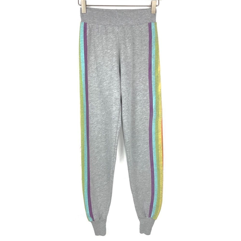 Wildfox Gray Rainbow Stripe Ankle Joggers XS NWOT